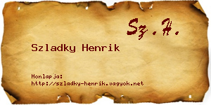 Szladky Henrik névjegykártya